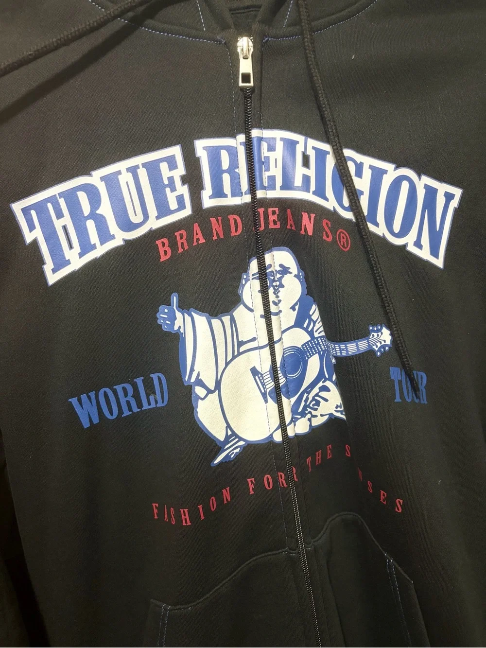 True Religion Buddha Icon Zip Hoodie Jet Black